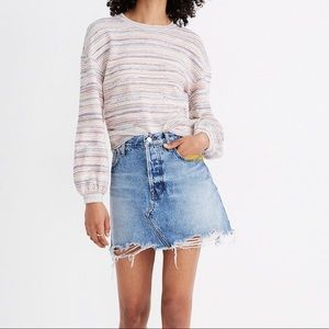 Madewell Bubble-Sleeve Crop Top Rainbow stripe S